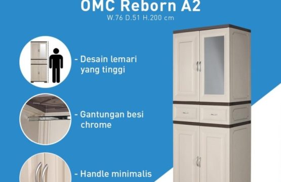 Lemari Pakaian Plastik 2 Pintu OLYMPLAST-OMC Reborn A2
