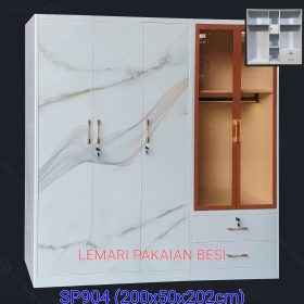 Lemari Pakaian Besi 5 Pintu + Led