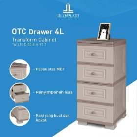 Laci Penyimpanan serba guna-OTC DRAWER 4L (cream)