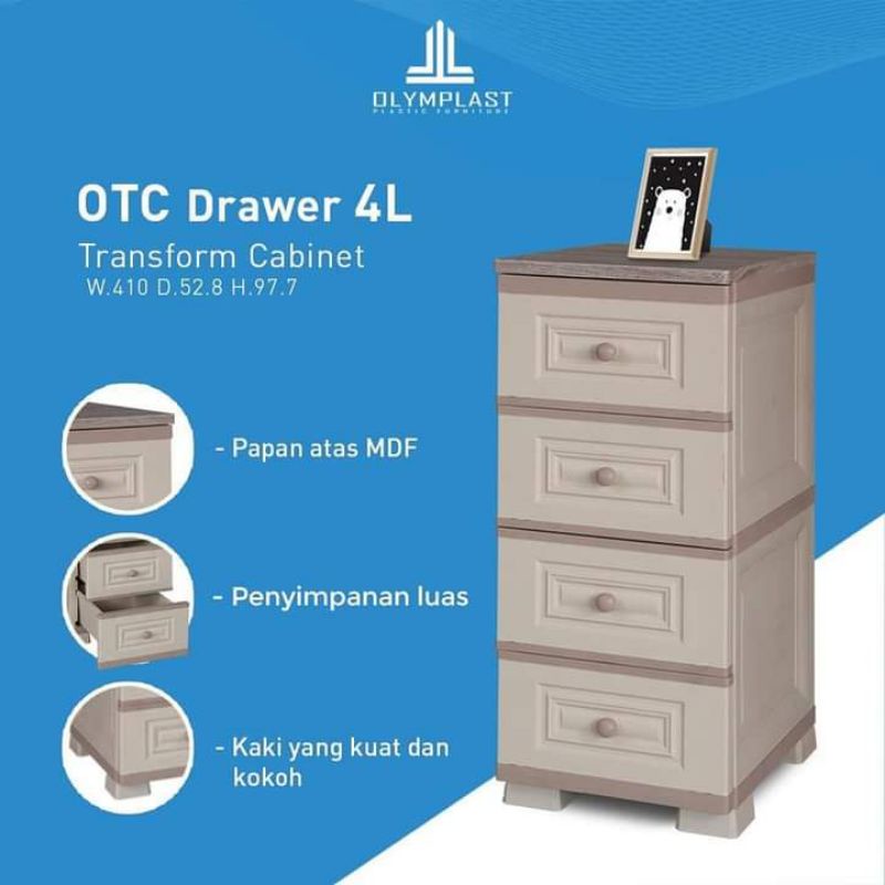 Laci Penyimpanan serba guna-OTC DRAWER 4L (cream)