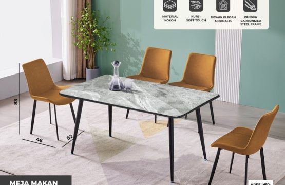 Meja Makan Marmer-(BMW-MB4C-TOPAZ)
