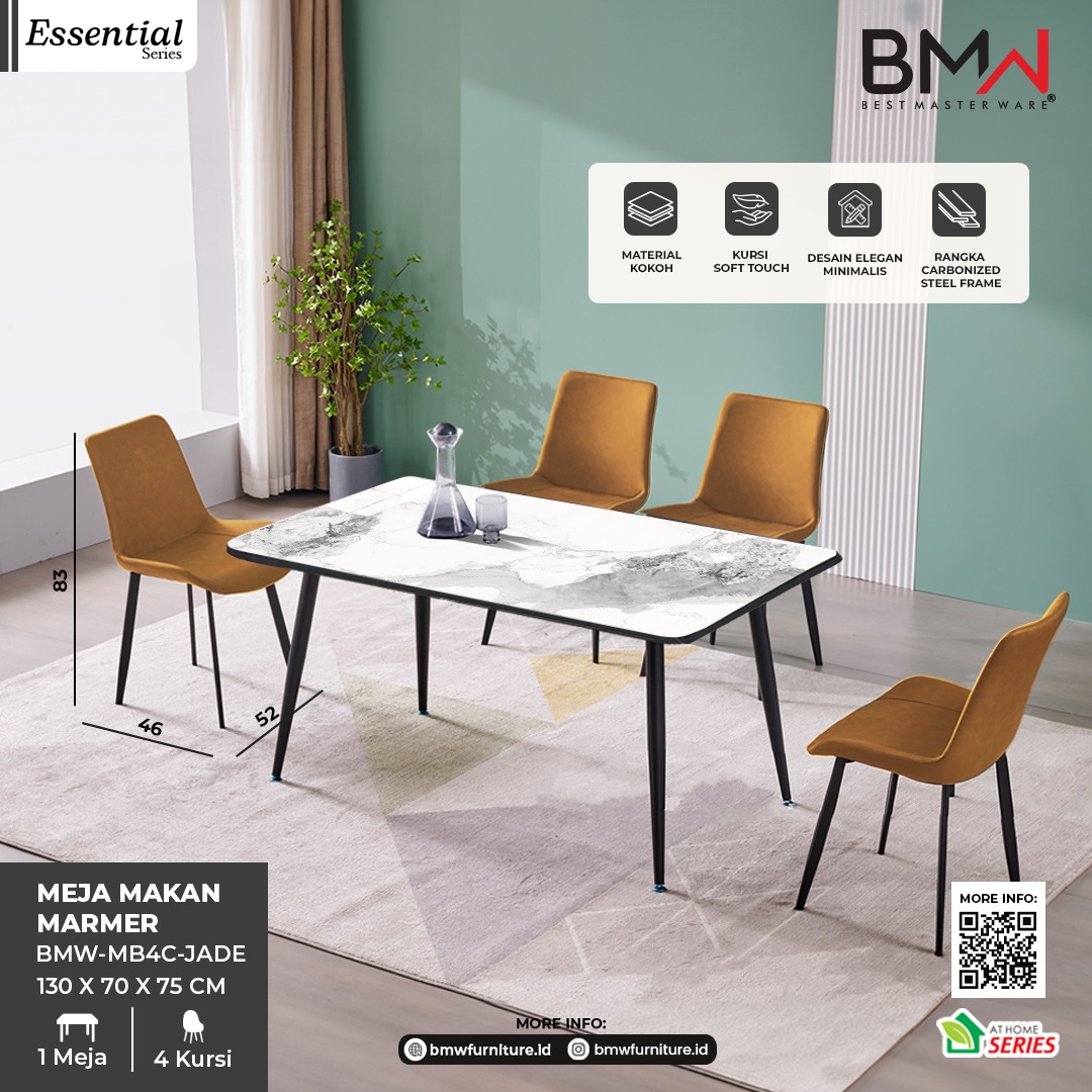 Meja Makan Marmer-(BMW-MB4C-JADE)