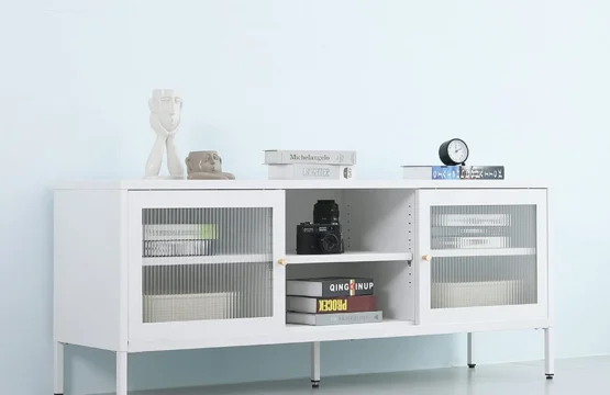 Meja Rak TV Besi Putih - AVR BRENDA