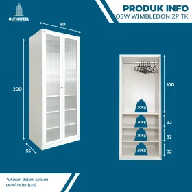 Lemari Pakaian Besi 2 Pintu - OSW WIMBLEDON 2P TK