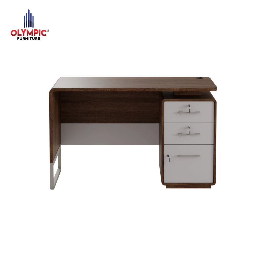 Meja Kerja - (Urban Modern) Brown MT 120 - White