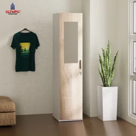 Lemari Pakaian Gantungan 1 Pintu 1 Laci - Compact LP 1P Cream