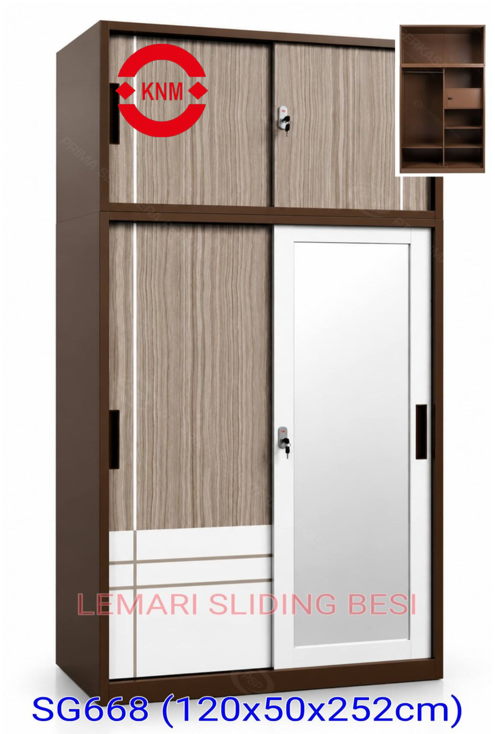 Lemari Pakain Besi Sliding - SG668
