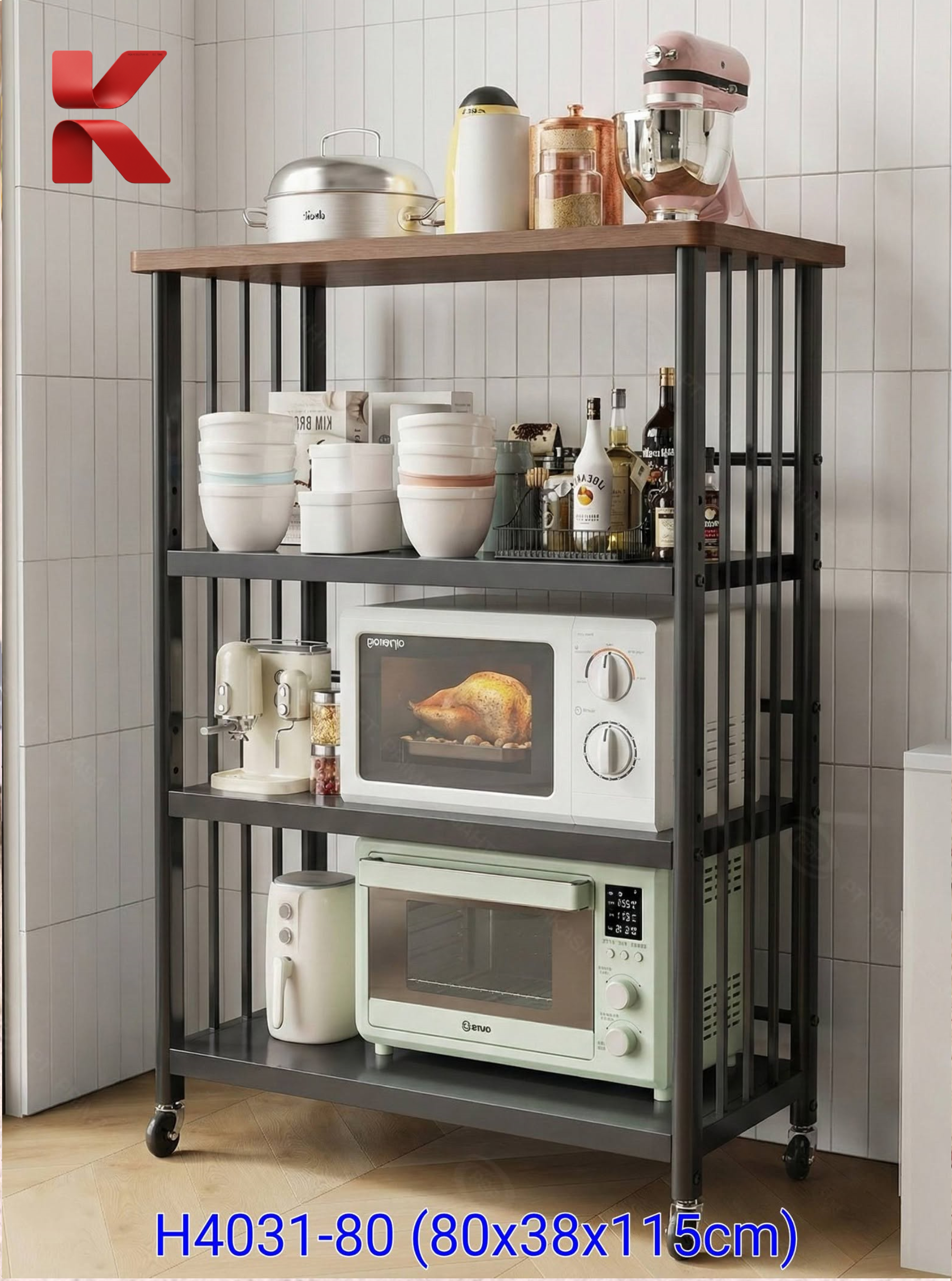 Rak Dapur Stainless Steel Multifungsi 4 Susun - H4031-80